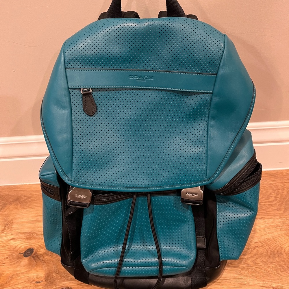 Coach leather mens backpack